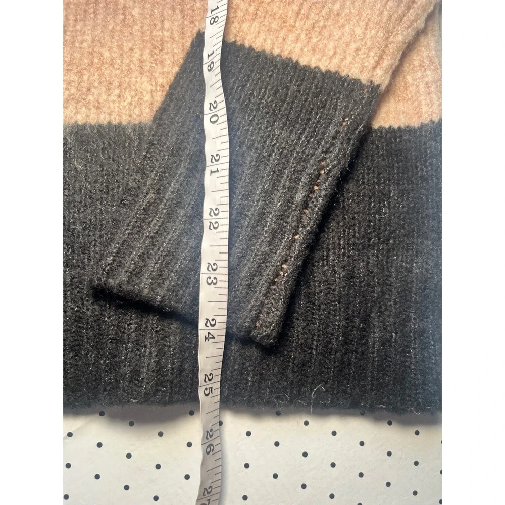 Active USA Colorblock Sweater S Rust Gray Black Cozy Oversized Fall Knit SW10757